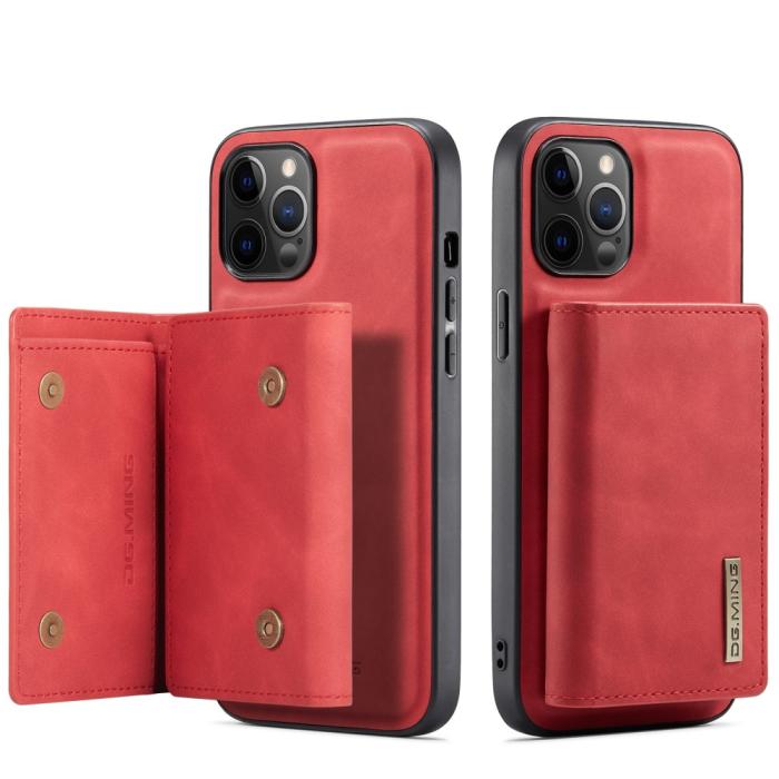 DG.MING - DG.MING iPhone 13 Pro Max Skal samt Wallet med Kickstand - Röd