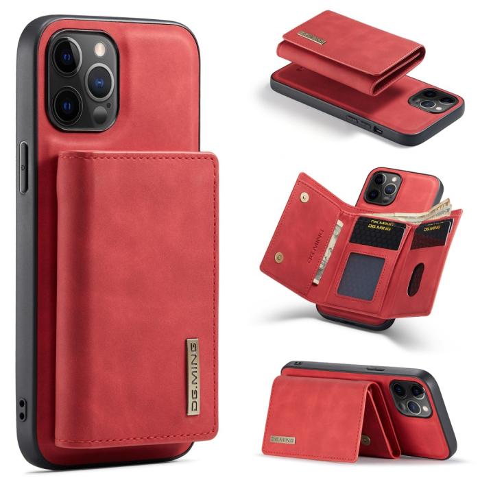 DG.MING - DG.MING iPhone 13 Pro Max Skal samt Wallet med Kickstand - Röd