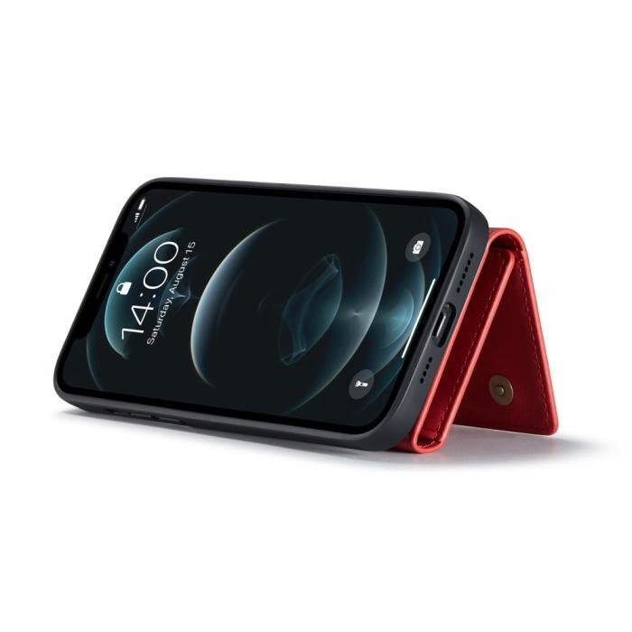 DG.MING - DG.MING iPhone 13 Pro Max Skal samt Wallet med Kickstand - Röd