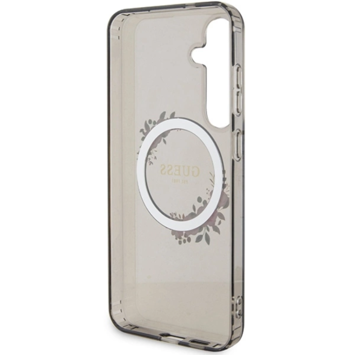 Guess - Guess Galaxy S24 Plus Mobilskal Magsafe IML Flowers Wreath - Svart