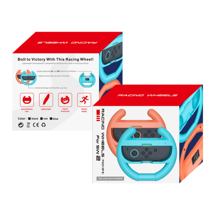 A-One Brand - Nintendo Switch 2 Joy-Con Racing Ratt (2-Pack) - Svart