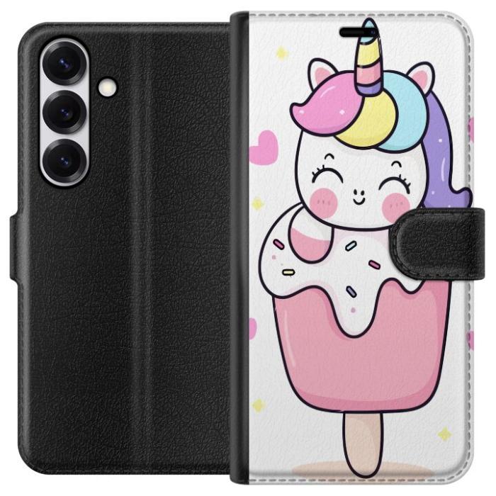 iSecrets - Plånboksfodral till Samsung Galaxy S25 med Glad enhörning