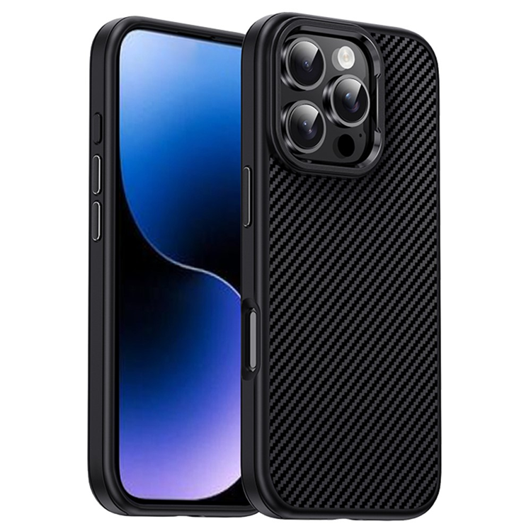 IPAKY iPhone 16 Pro Mobilskal Carbon Fiber - Svart | 2353 | AlltMobil