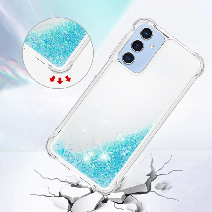 A-One Brand - Galaxy A17/A26 Mobilskal Glitter Quicksand TPU - Blå