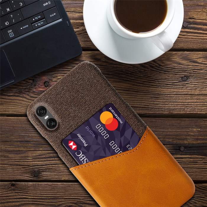 A-One Brand - Sony Xperia 10 VII Mobilskal med Korthållare Kickstand - Orange