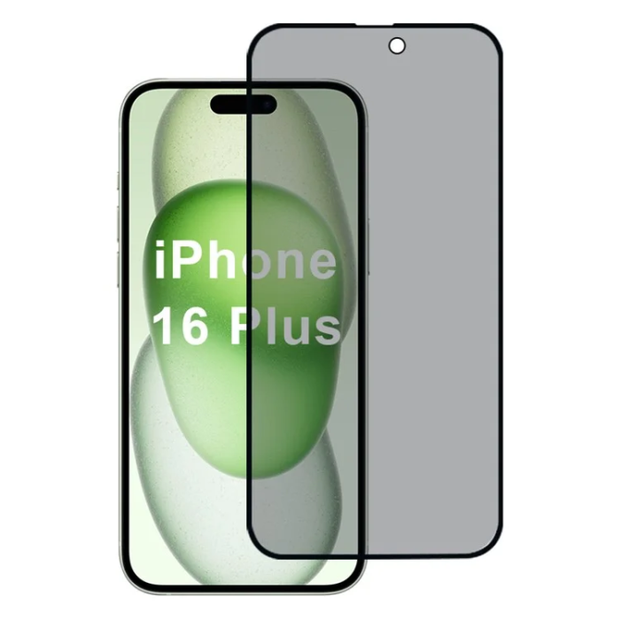 OEM - iPhone 16 Plus Härdat Glas Skärmskydd Privacy - Svart