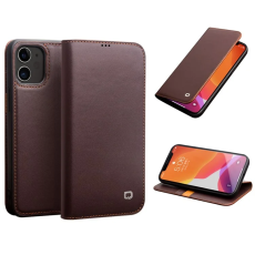 QIALINO - Qialino iPhone 12 Pro Plånboksfodral Äkta läder - Brun
