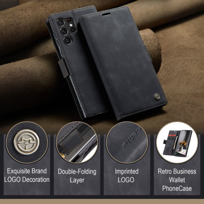 Taltech - Caseme Galaxy S24 Ultra Plånboksfodral - Svart