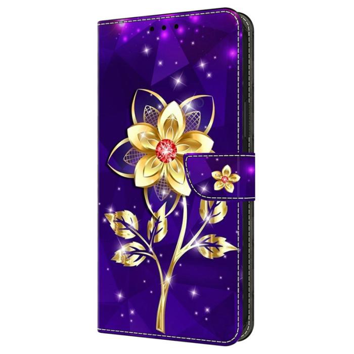 OEM - Samsung Galaxy A37 Plånboksfodral Konstläder Mönstertryck - Lila