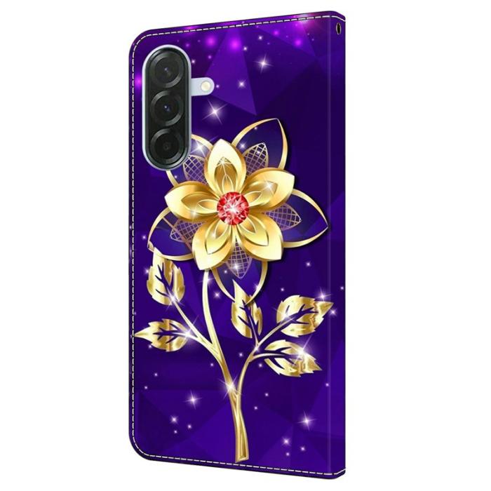 OEM - Samsung Galaxy A37 Plånboksfodral Konstläder Mönstertryck - Lila