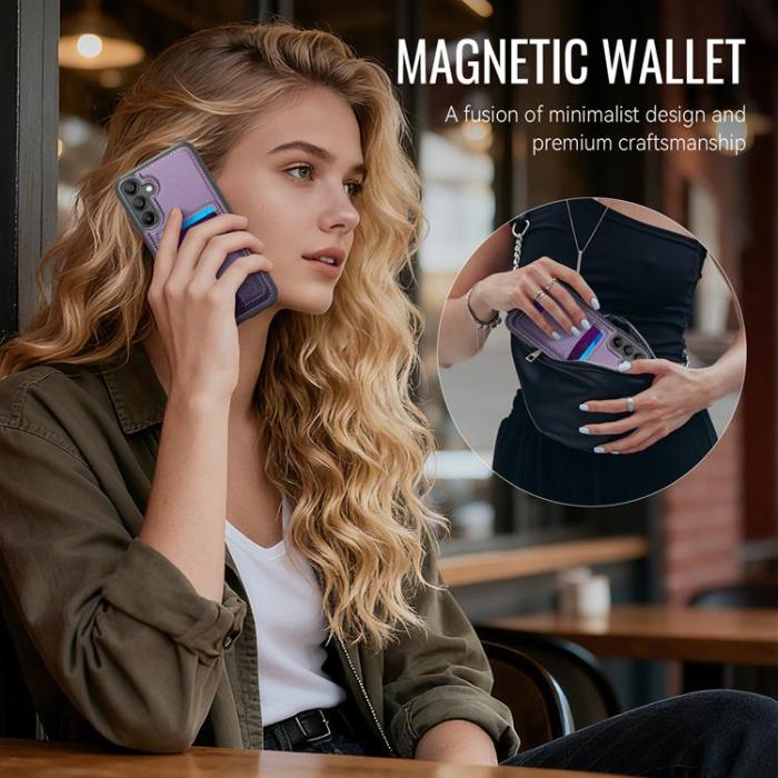 OEM - JEEHOOD Samsung Galaxy A15 5G Mobilskal Konstläder - Lila