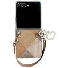 A-One Brand - Galaxy Z Flip 7 Mobilskal Retro Rhombus Med Love Pendant