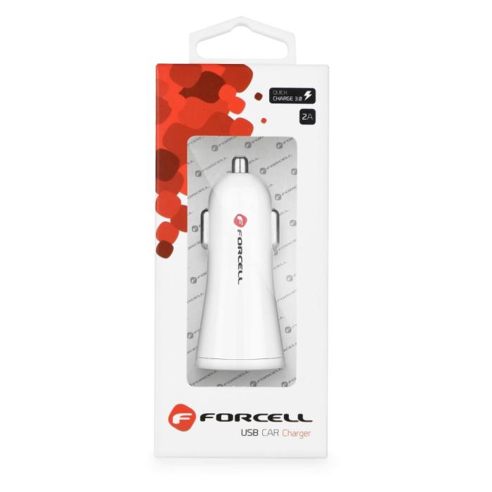 Forcell - Billaddare Forcell med USB socket - 2.4A med QC 3.0