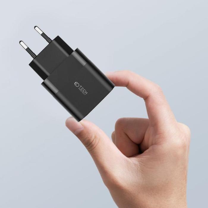 Tech-Protect - Tech-Protect C30W 2-Port Nätverk Laddare PD30W/QC3.0 - Svart