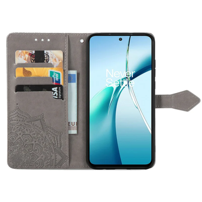 A-One Brand - Xiaomi 15 Ultra Plånboksfodral Mandala Flower Läder - Grå