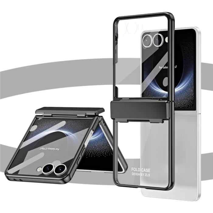 A-One Brand - Galaxy Z Flip 7 Mobilskal Electroplating med skärmskydd - Svart