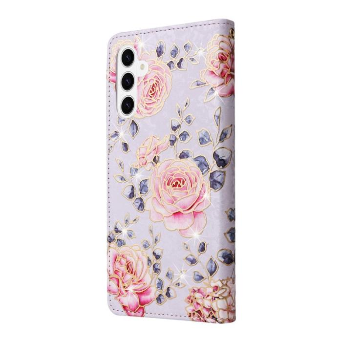 TTUDRCH - Samsung Galaxy S26 Plus Plånboksfodral RFID Skydd Konstläder - Rosablomma