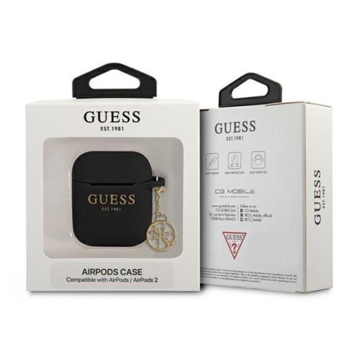 Guess - Guess Silicone Charm Collection Skal Airpods - Svart