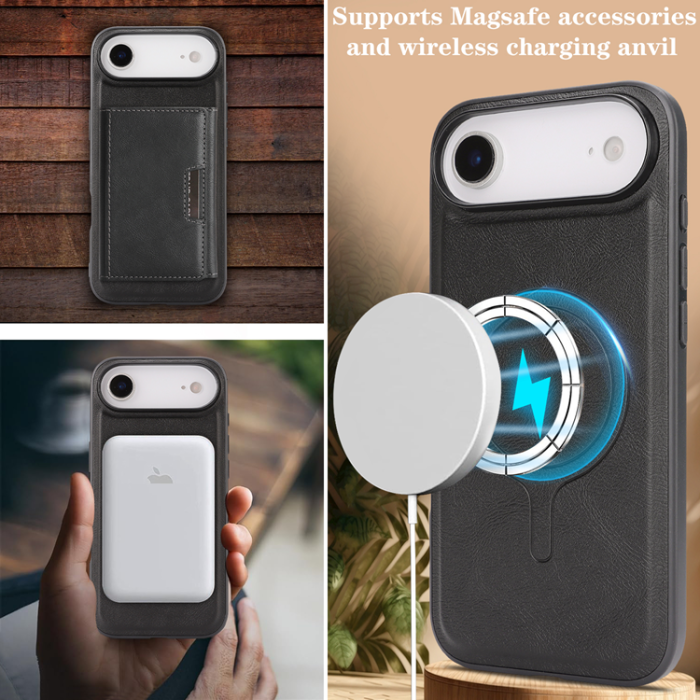 A-One Brand - iPhone Air Mobilskal MagSafe Kickstand Tri-fold Korthållare