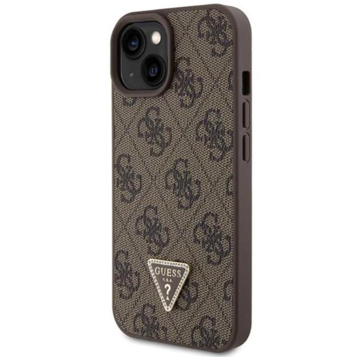 Guess - Guess iPhone 15 Plus Mobilskal Crossbody Metall Logo - Brun