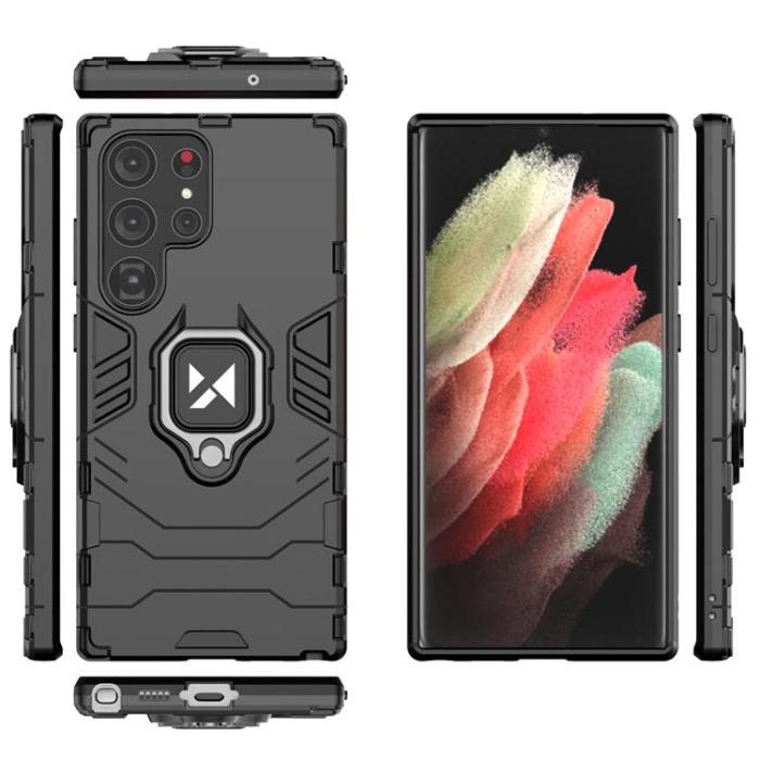 Wozinsky - Wozinsky Galaxy S23 Ultra Ringhållare Mobilskal - Svart