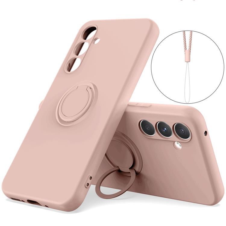Mobilskal till Galaxy S25 Ring Kickstand med Rem (Rosa) | 2353 | AlltMobil