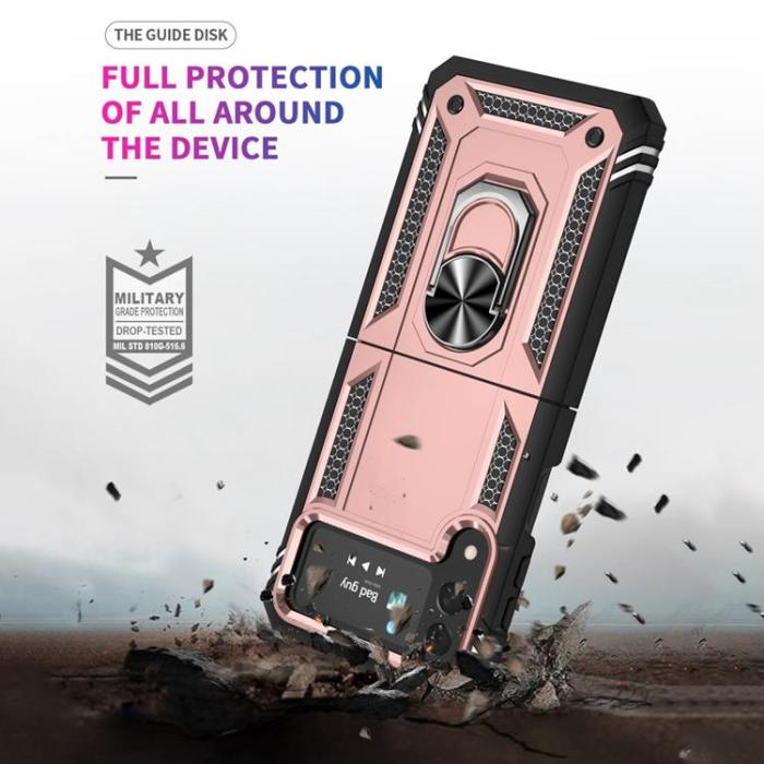 A-One Brand - Galaxy Z Flip 4 Skal Ringhållare Kickstand - Rosa Guld