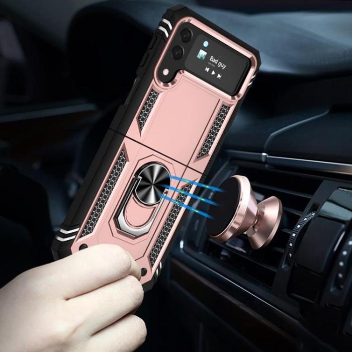 A-One Brand - Galaxy Z Flip 4 Skal Ringhållare Kickstand - Rosa Guld