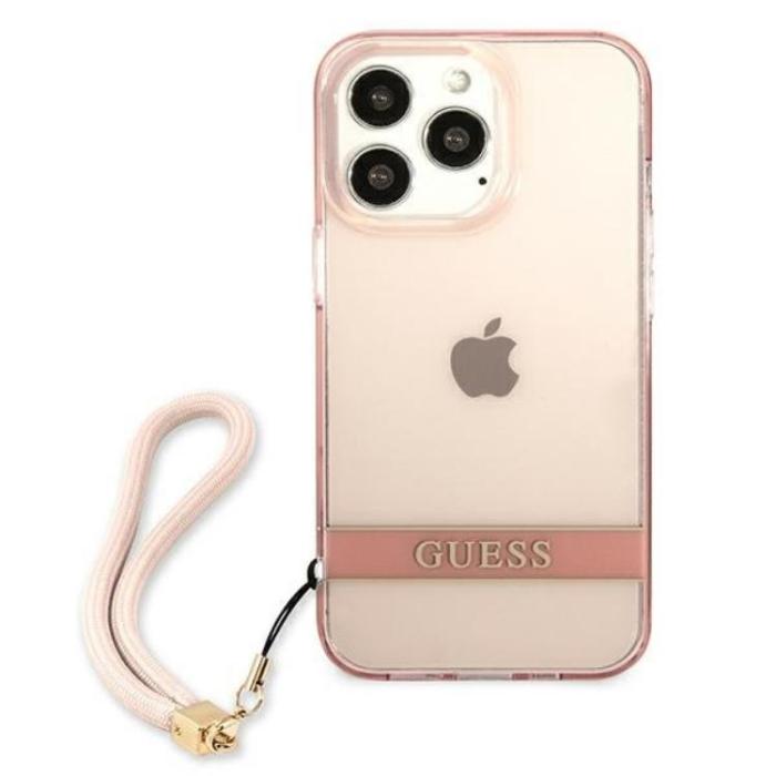 Guess - Guess iPhone 13 Pro Skal Translucent Stap - Rosa