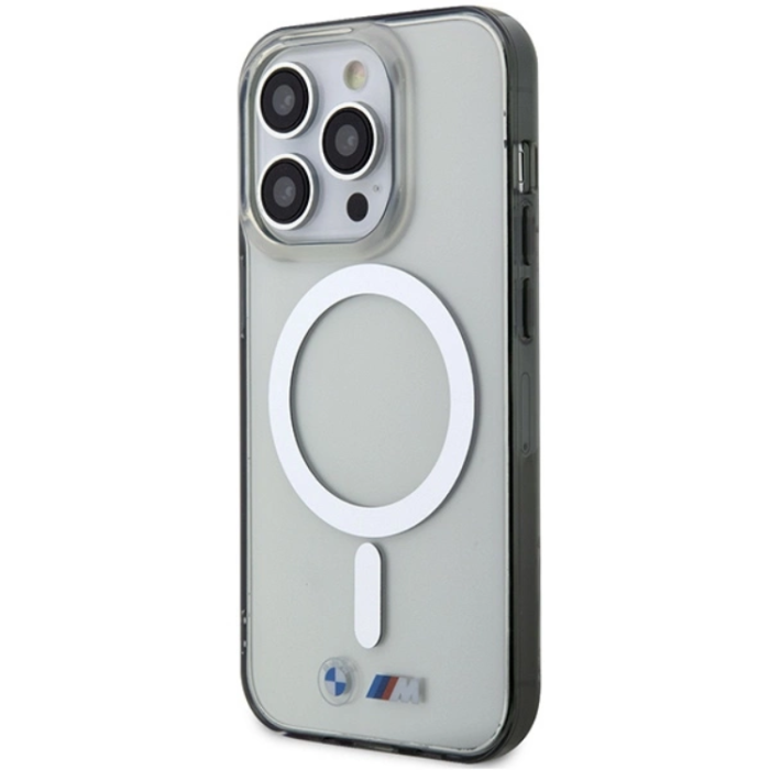 BMW - BMW iPhone 15 Pro Mobilskal Magsafe Silver Ring - Clear