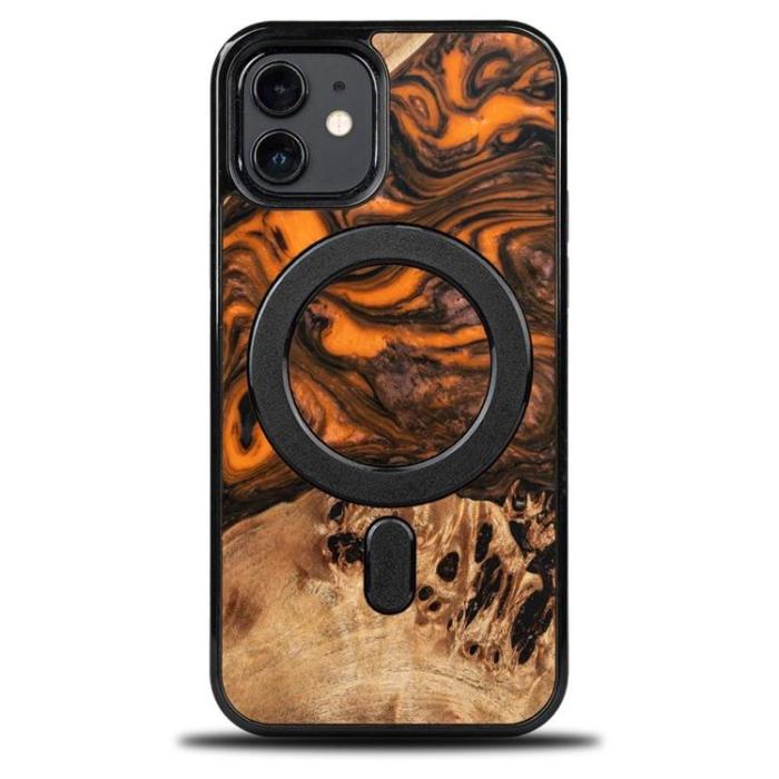 Bewood - Bewood iPhone 12/12 Pro Mobilskal Magsafe Unique Orange- Svart