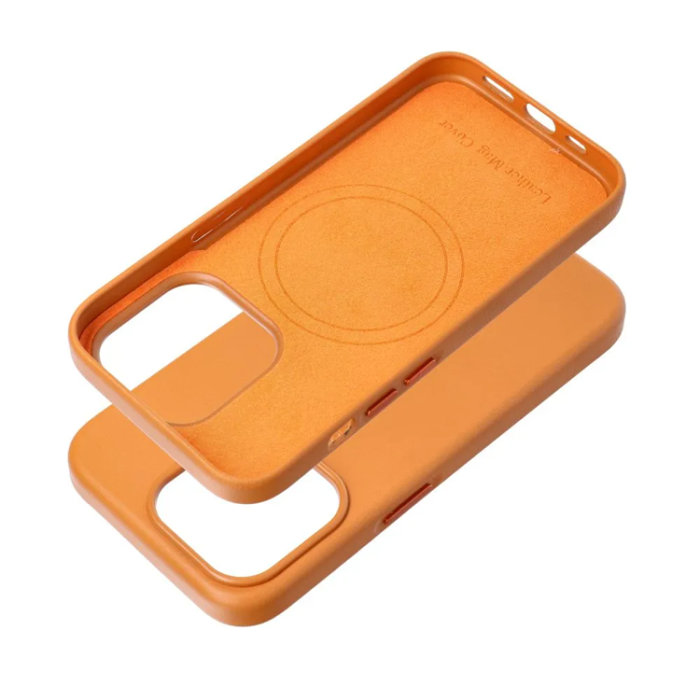 OEM - iPhone 15 Pro Max Mobilskal Magsafe Läder - Orange