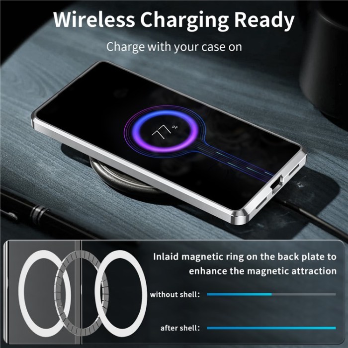 A-One Brand - Galaxy S23 Plus Mobilskal Magsafe Metall - Silver