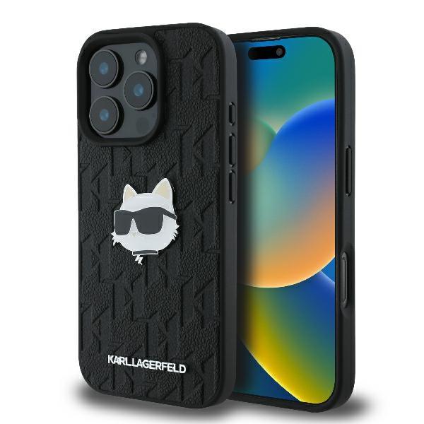 Karl Lagerfeld iPhone 16 Pro Max Mobilskal Monogram Choupette Head - Svart | 2353 | AlltMobil