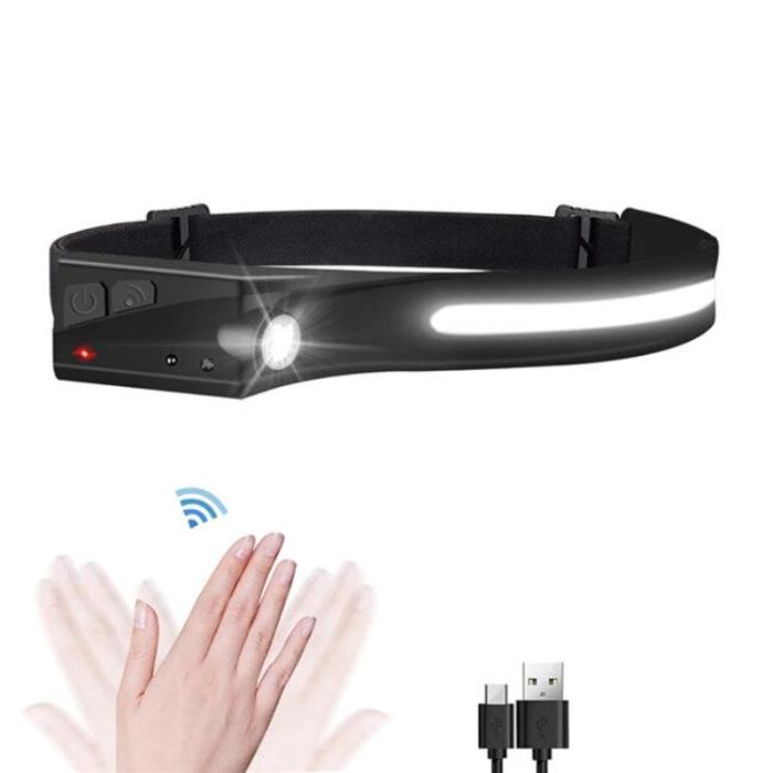 OEM - LED Uppladdningsbar pannlampa IPX4 12000 mAH - Svart