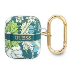 Guess - Guess AirPods Skal Flower Strap Collection - Gr&ouml;n
