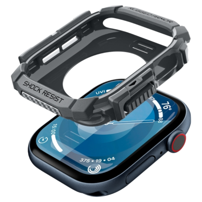 Spigen - Spigen Apple Watch 10 (46mm) Skal Rugged Armor - Mörkgrå