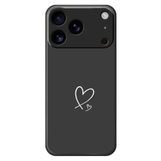 A-One Brand - iPhone 17 Pro Mobilskal Vit Love Pattern TPU - Svart