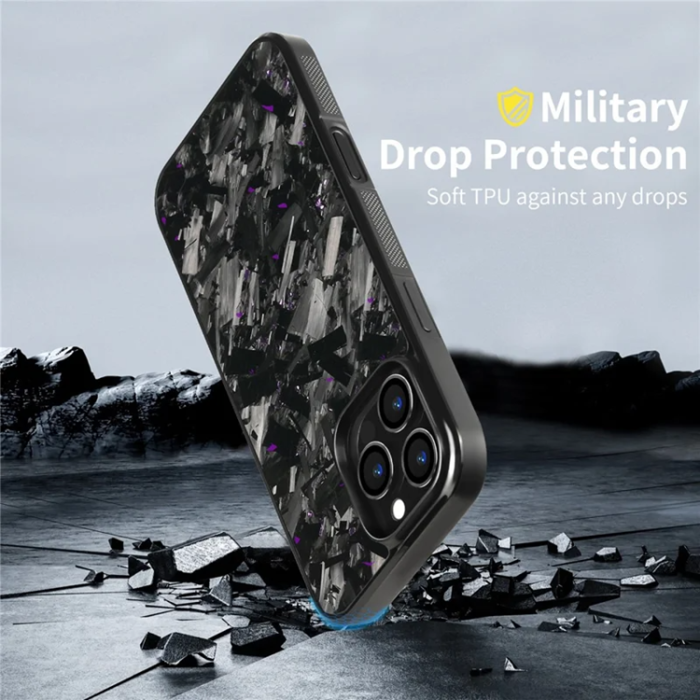 A-One Brand - iPhone 16 Pro Max Mobilskal MagSafe Aramid Fiber Large Texture - Lila