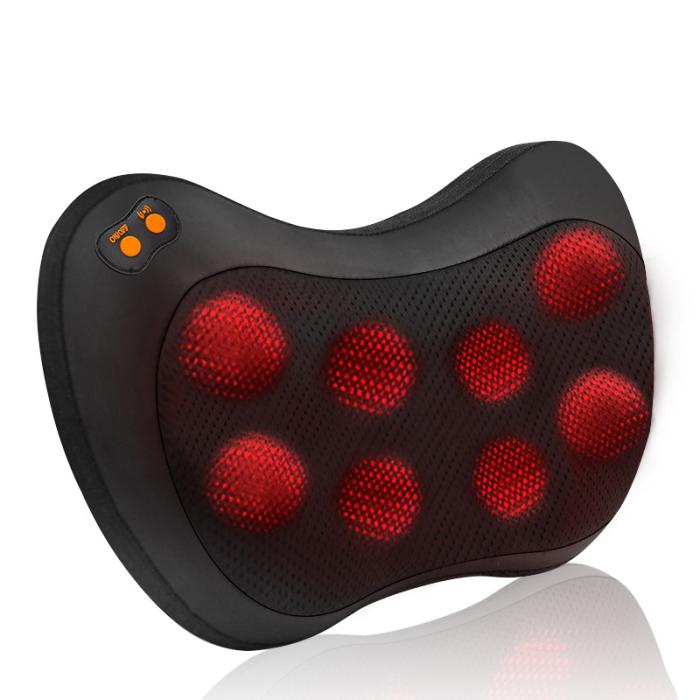 A-One Brand - 8-Node Massagekudde med Värme Plug-in - Svart