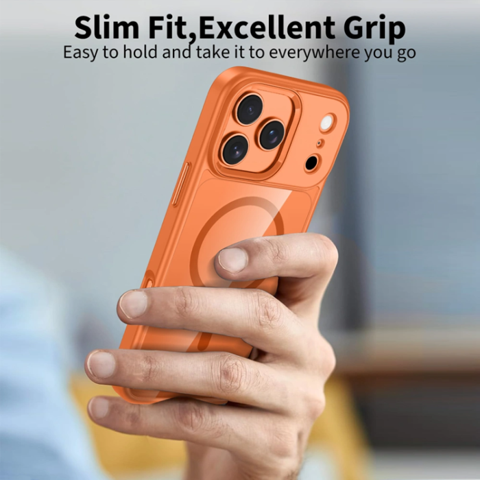 Tech-Protect - Tech-Protect iPhone 17 Pro Max Mobilskal Magsafe Matte - Orange/Clear