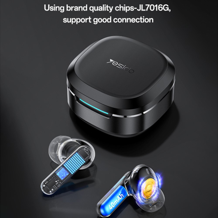 Yesido - YESIDO TWS Trådlösa Bluetooth-Hörlurar In-ear ANC + ENC TWS37 - Svart