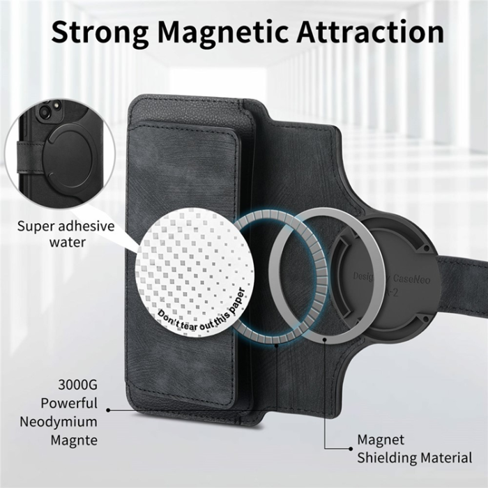 CASENEO - Caseneo Plånboksfodral För Galaxy S26 Ultra Magnetic Läder - Svart