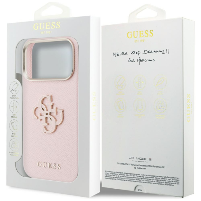 Guess - Guess Mobilskal iPhone 17 Pro Max FW Resin Logo - Rosa