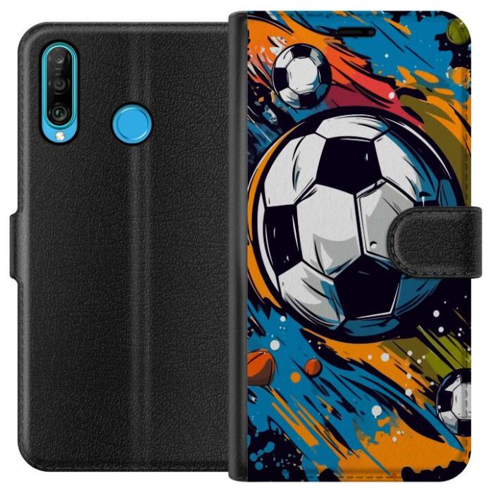 iSecrets - Plånboksfodral till Huawei P30 lite med Fotbollar