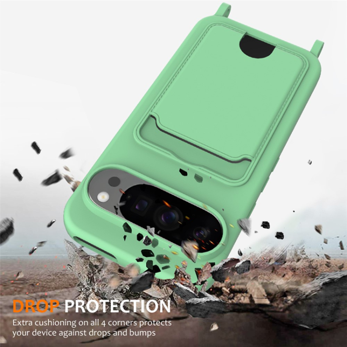 A-One Brand - Google Pixel 10 Pro XL Mobilskal korthållare med Rem - Grön