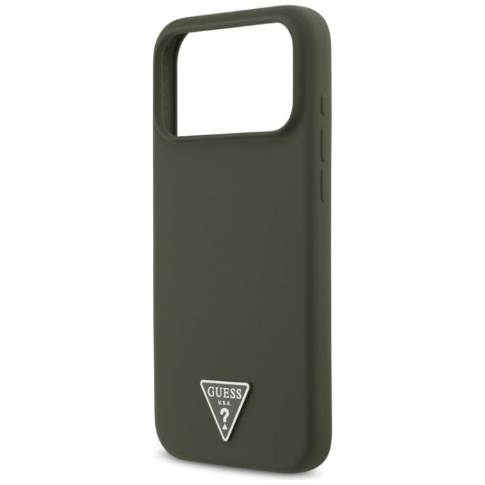 Guess - Guess iPhone 17 Pro Max Mobilskal MagSafe Silikon Triangle Logo - Khaki