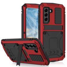 R-JUST - R-JUST Mobilskal till Galaxy S21 FE 5G Full Protection R&ouml;d PC + Silikon + Metall