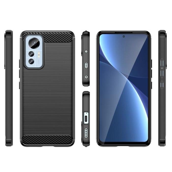 A-One Brand - Carbon Fiber Skal Xiaomi 12 Pro - Svart