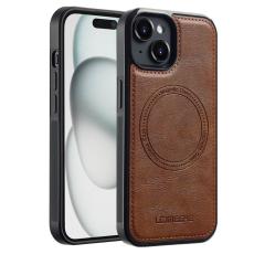 LC.imeeke - LC.IMEEKE iPhone 14 Fodral Magnetiskt KonstL&auml;der - Brun